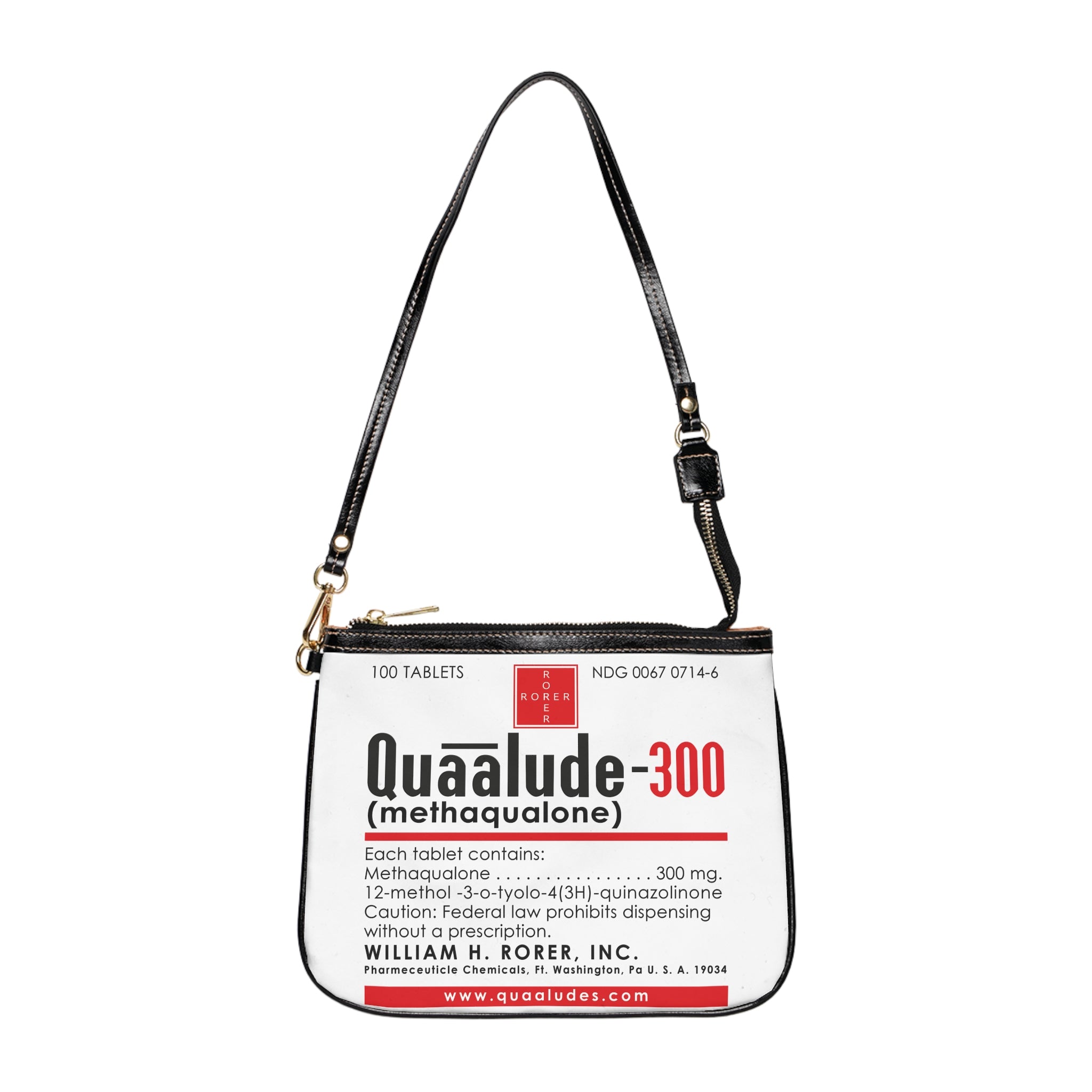 Vintage Quaalude Liten axelväska - Retro Drug Label Design