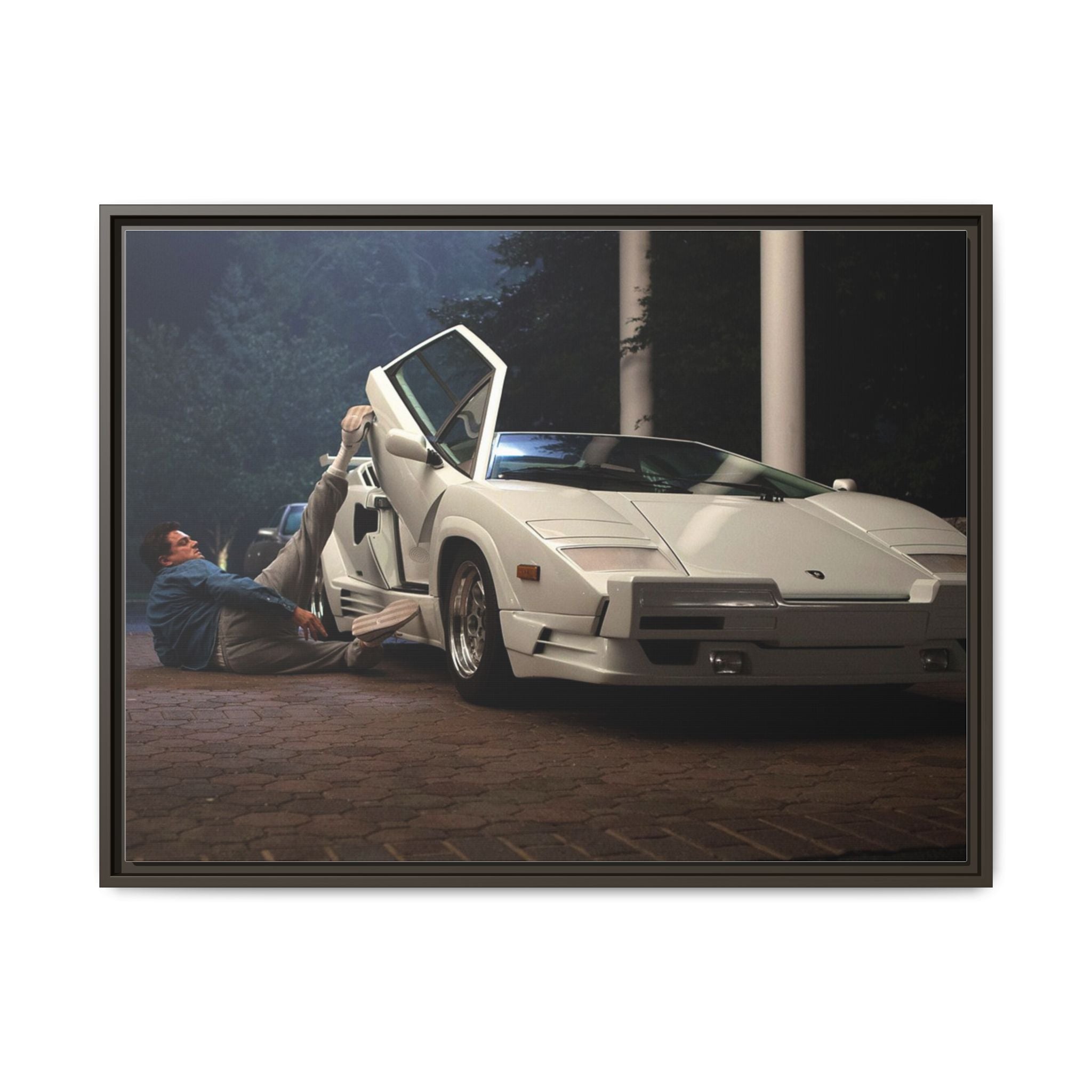 Retro Car Wall Art - Framed Matte Canvas Print for Car Enthusiasts