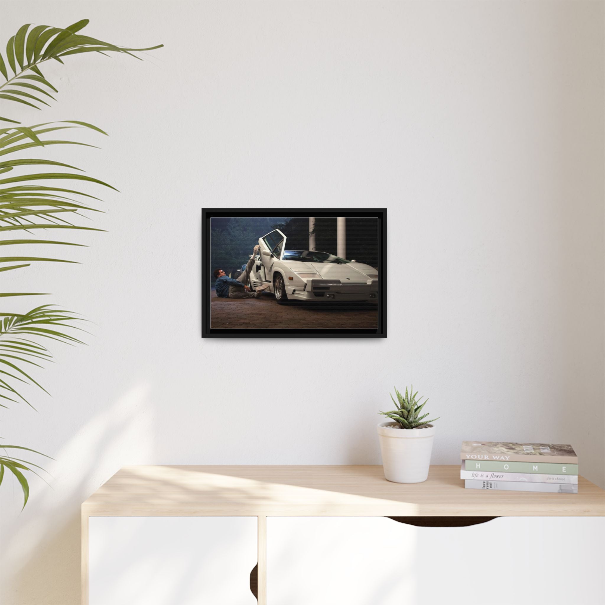 Retro Car Wall Art - Framed Matte Canvas Print for Car Enthusiasts