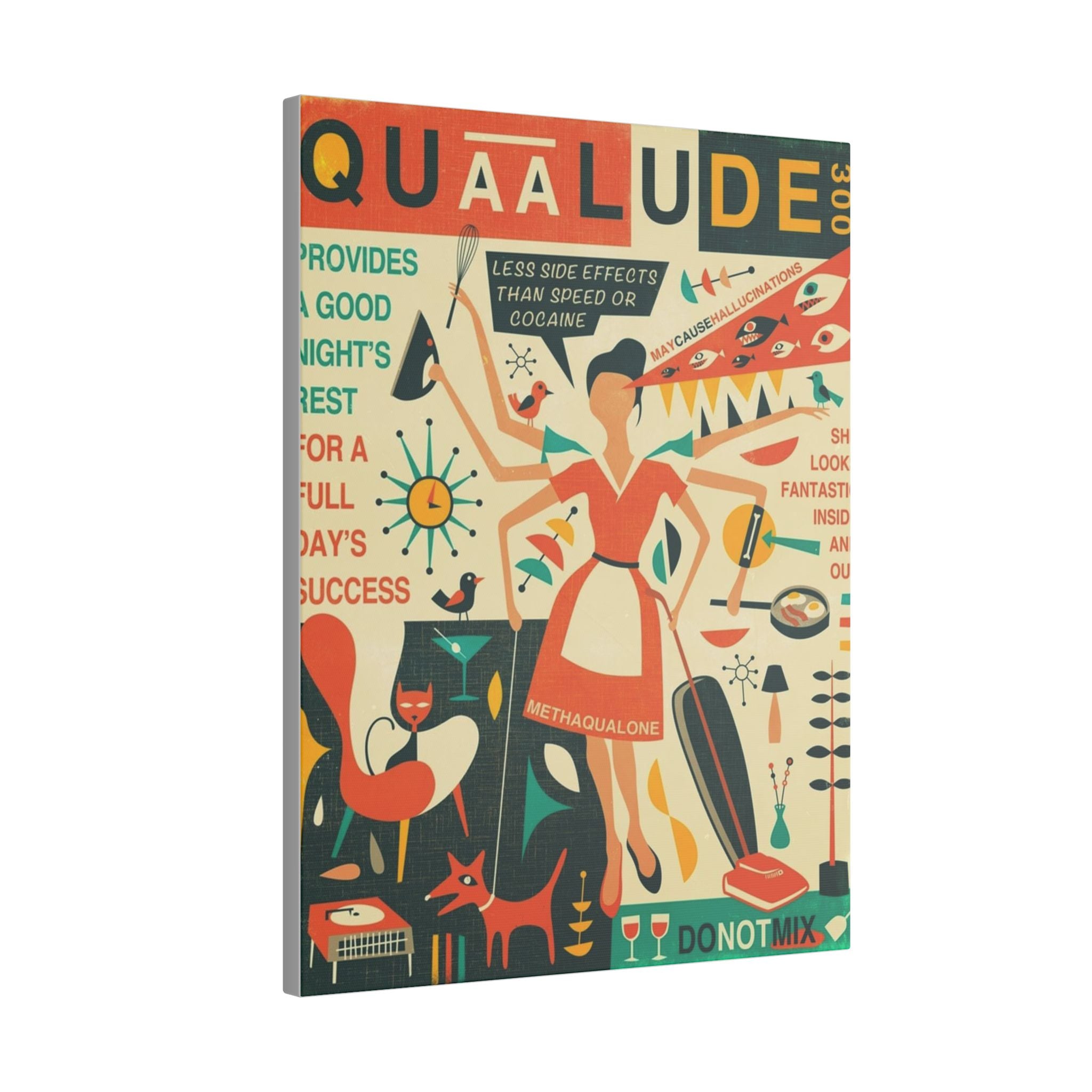 Retro Giclée Print Canvas - Vintage Quaalude Art