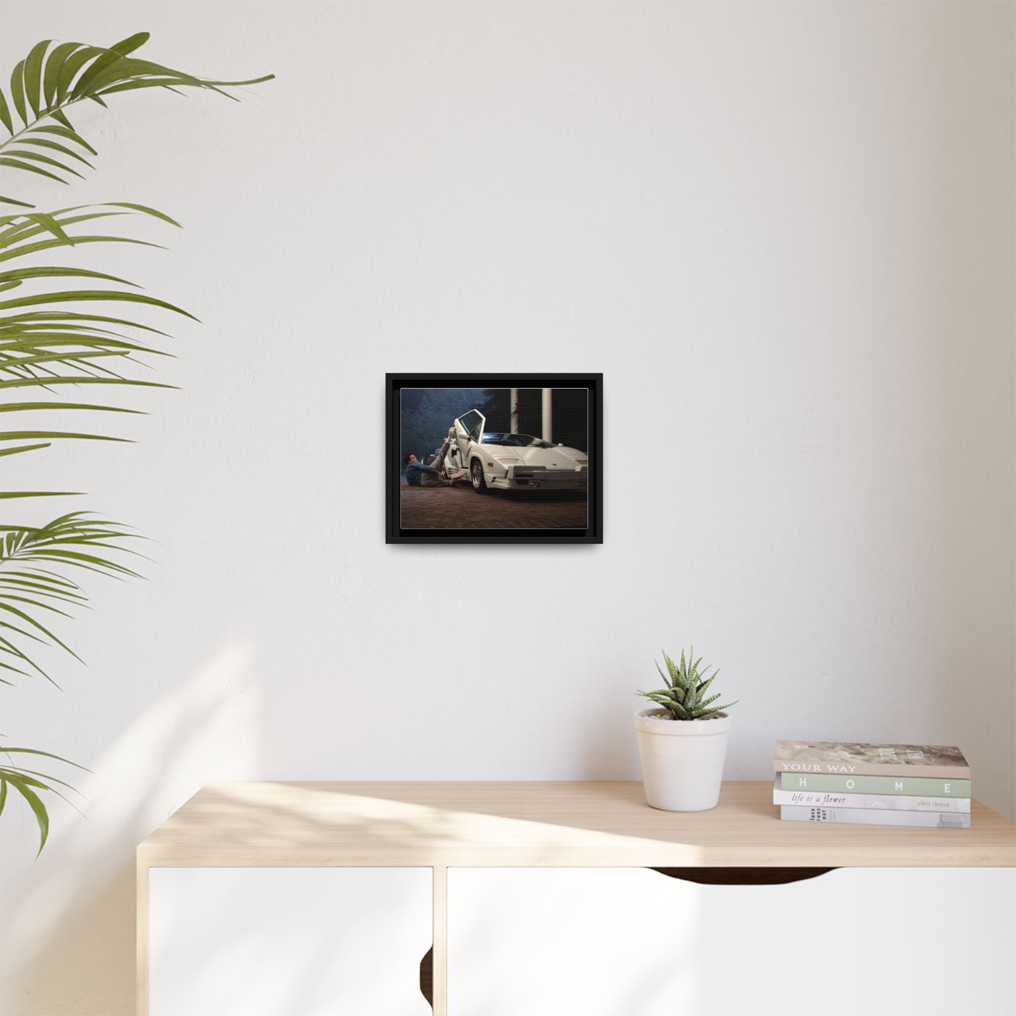 Retro Car Wall Art - Framed Matte Canvas Print for Car Enthusiasts