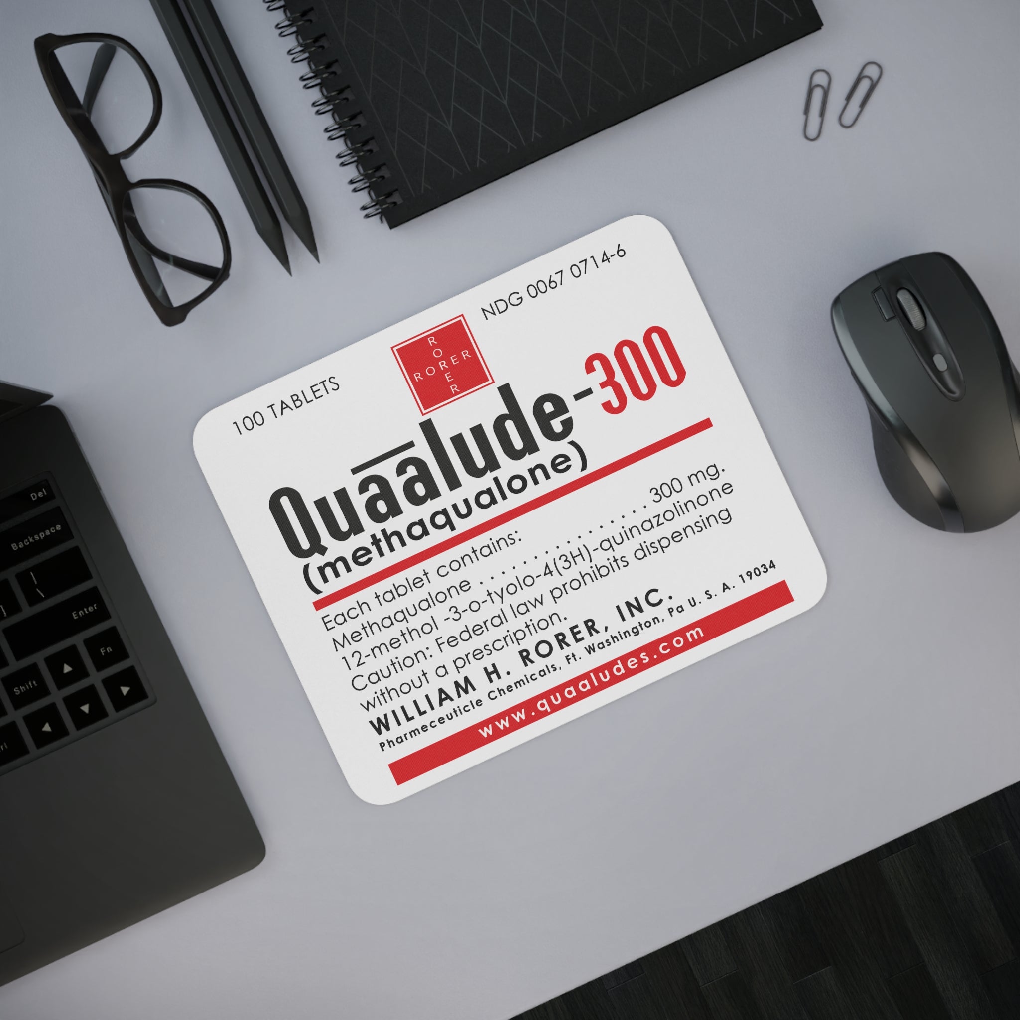 Quaalude Desk Mouse Pad
