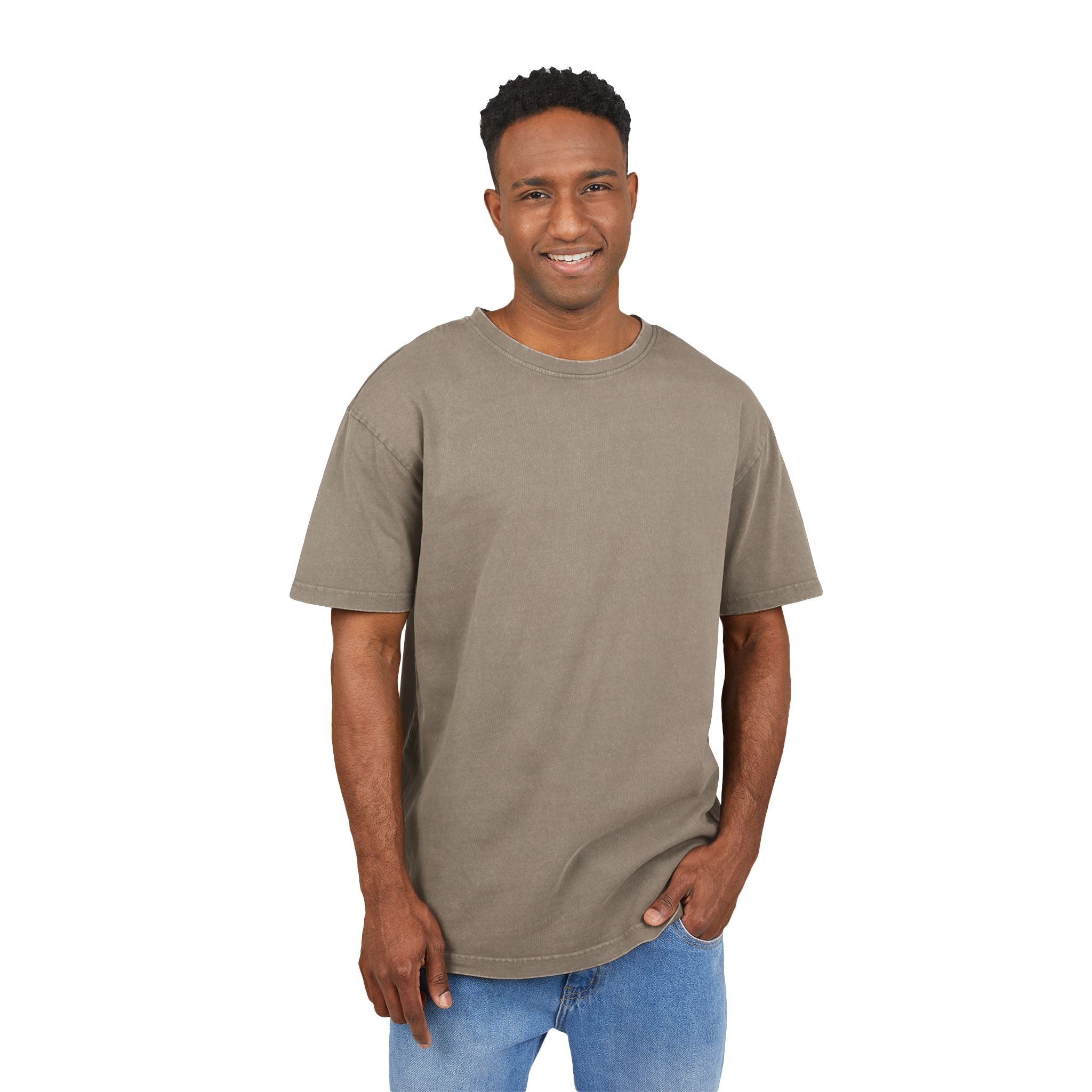 Men's Acid Washed Oversize Tee - Send Ludes Graphic Shirt for Casual Style