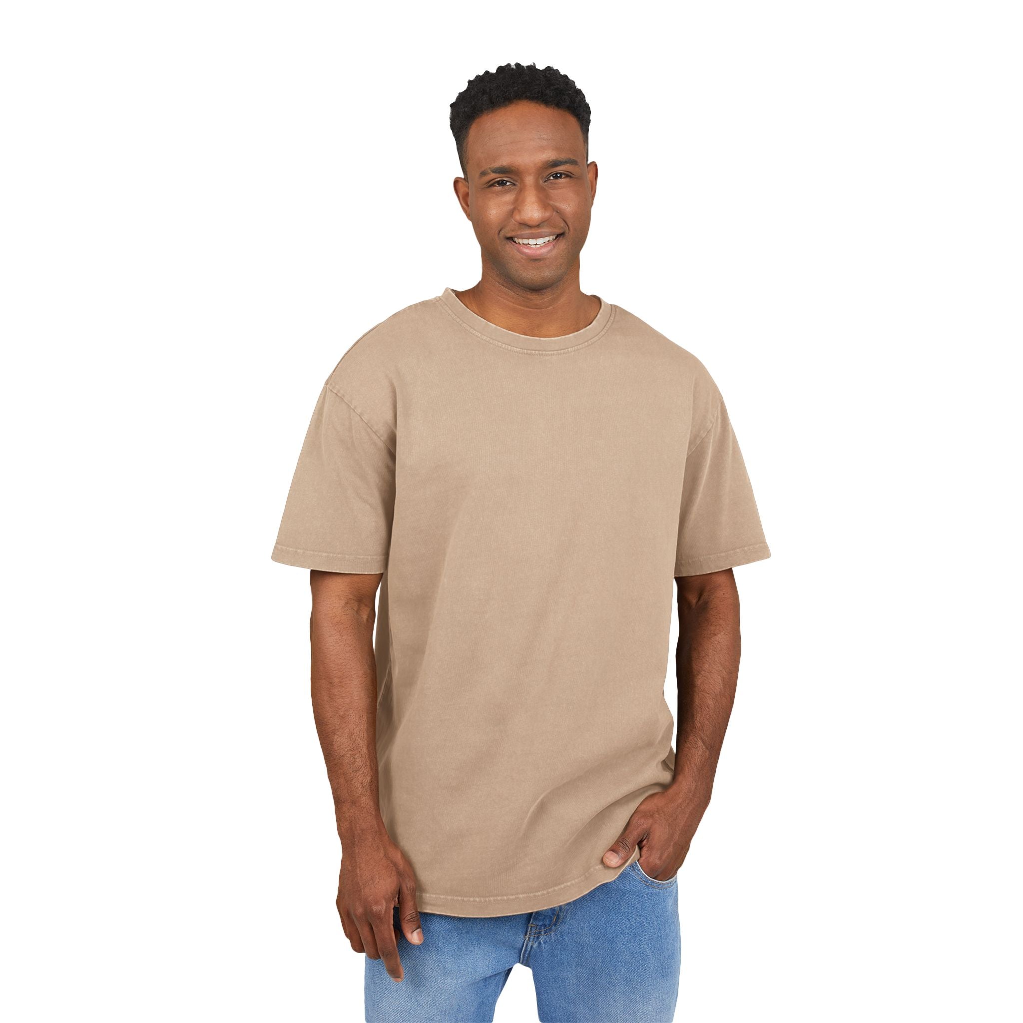 Men's Acid Washed Oversize Tee - Send Ludes Graphic Shirt for Casual Style