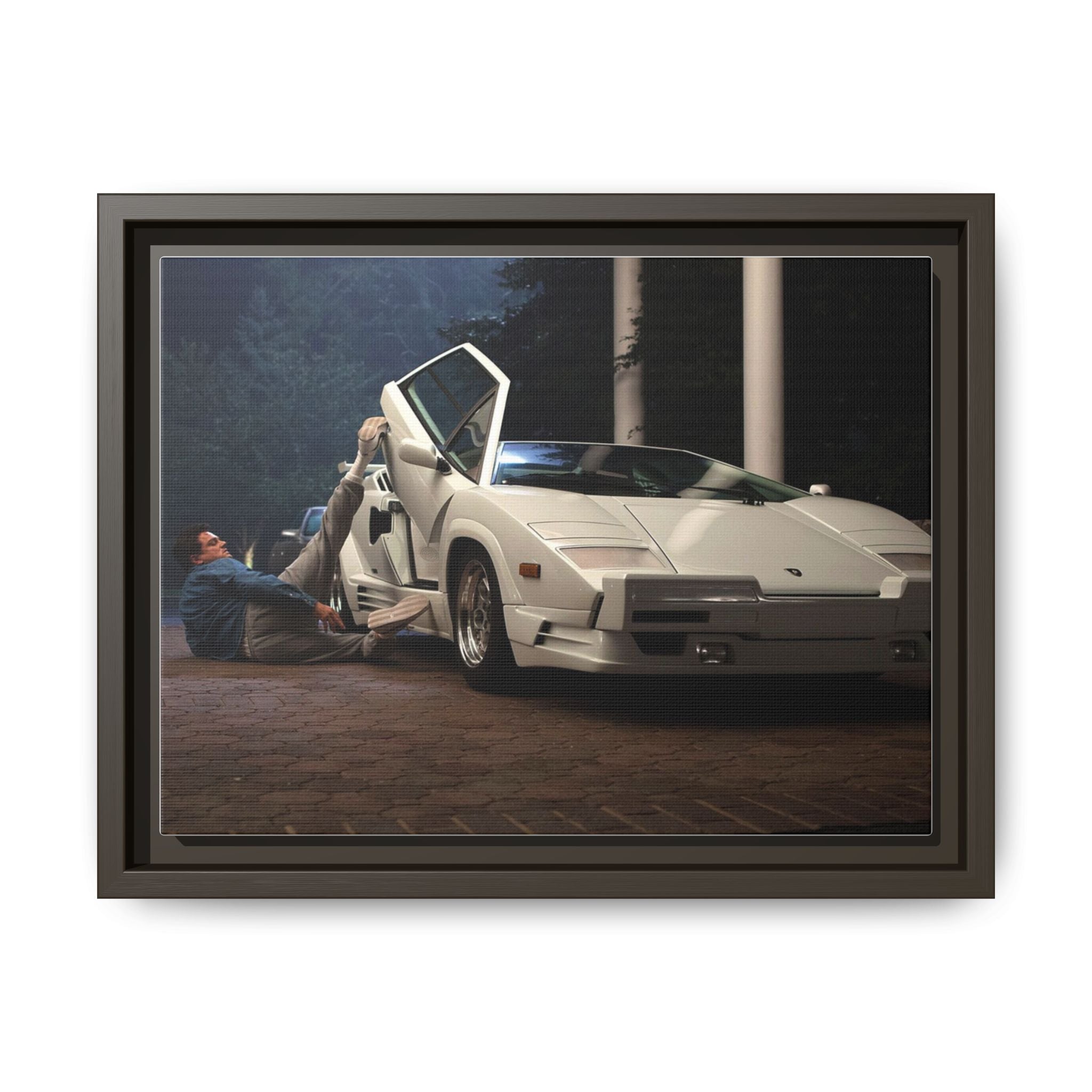 Retro Car Wall Art - Framed Matte Canvas Print for Car Enthusiasts