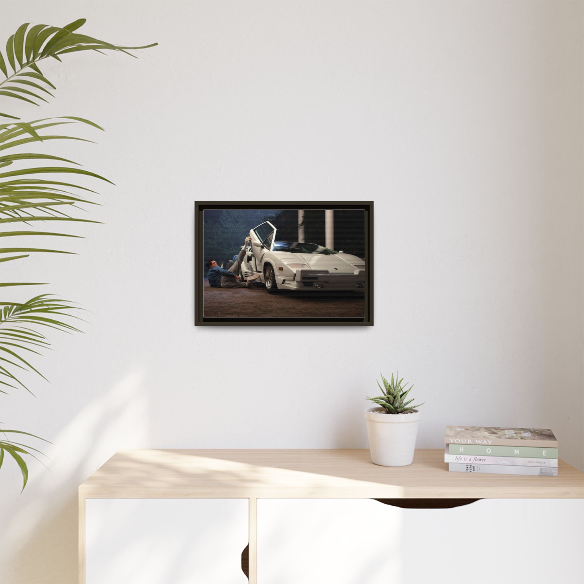 Retro Car Wall Art - Framed Matte Canvas Print for Car Enthusiasts