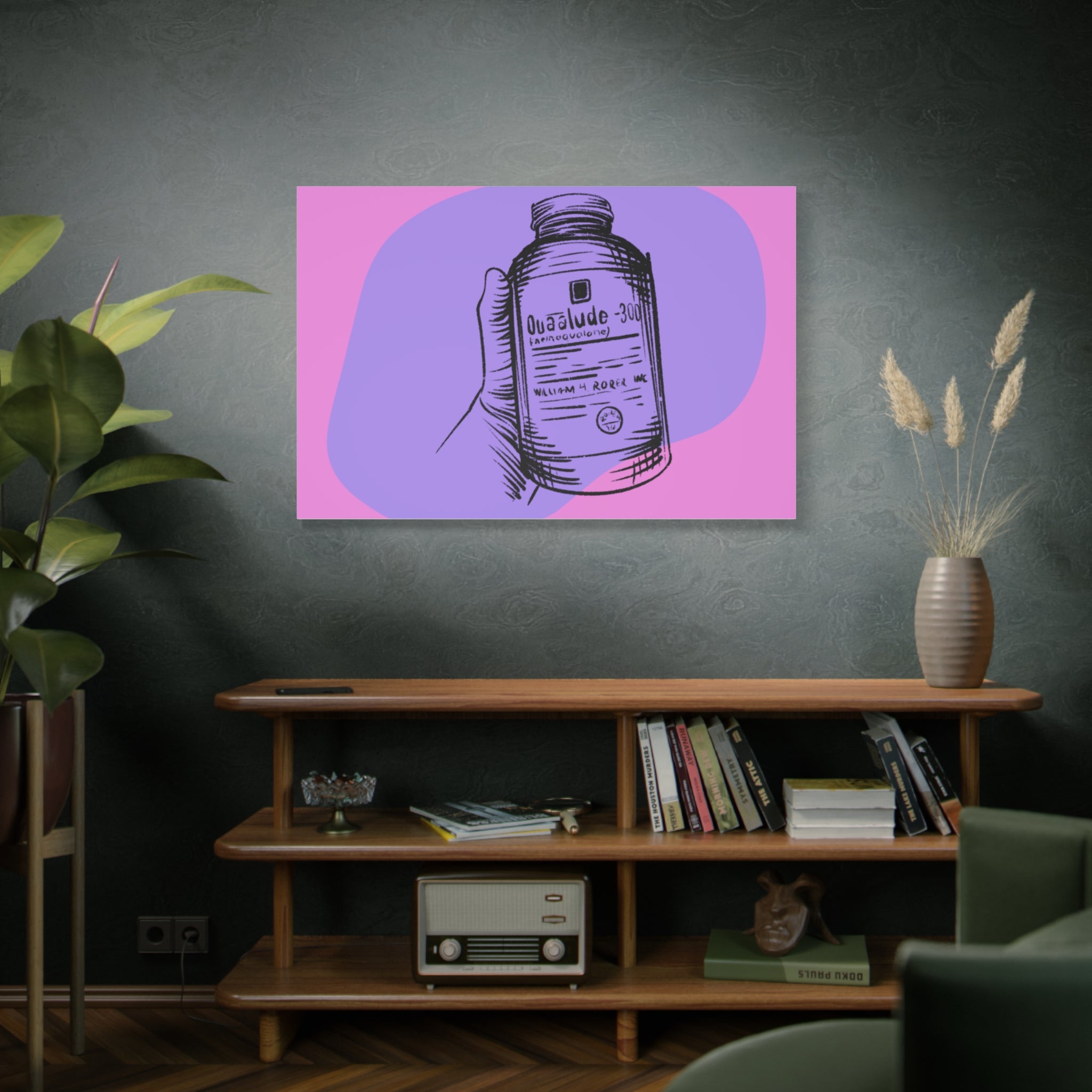 Modern Art Canvas Wall Decor - 'Quadlude 300' Design - Trendy Home Accent