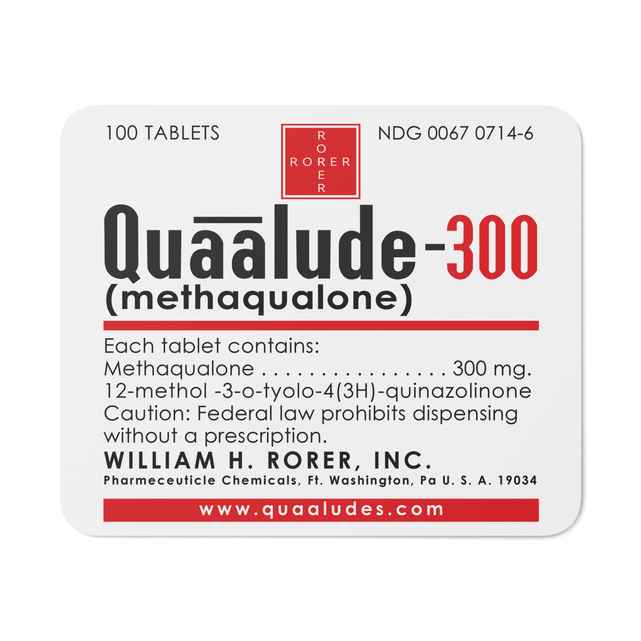 Quaalude Desk Mouse Pad