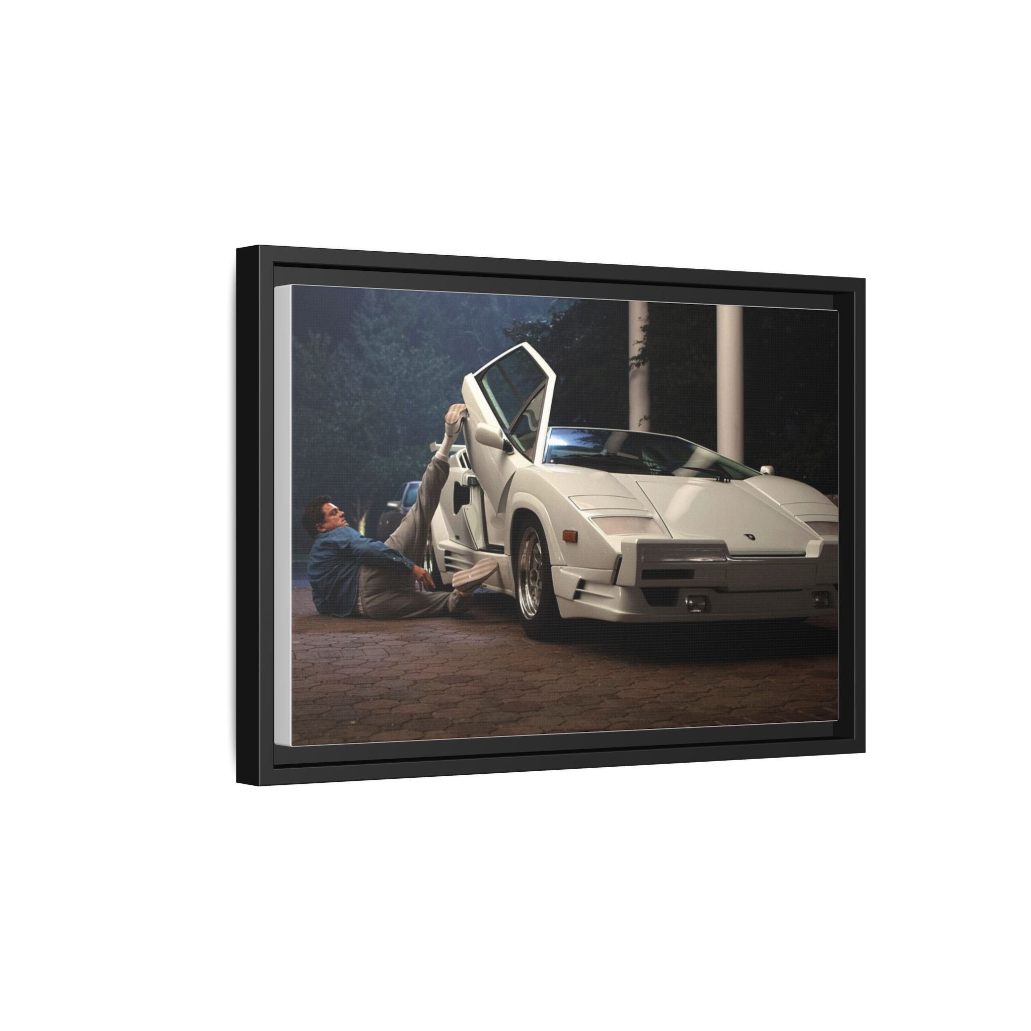 Retro Car Wall Art - Framed Matte Canvas Print for Car Enthusiasts