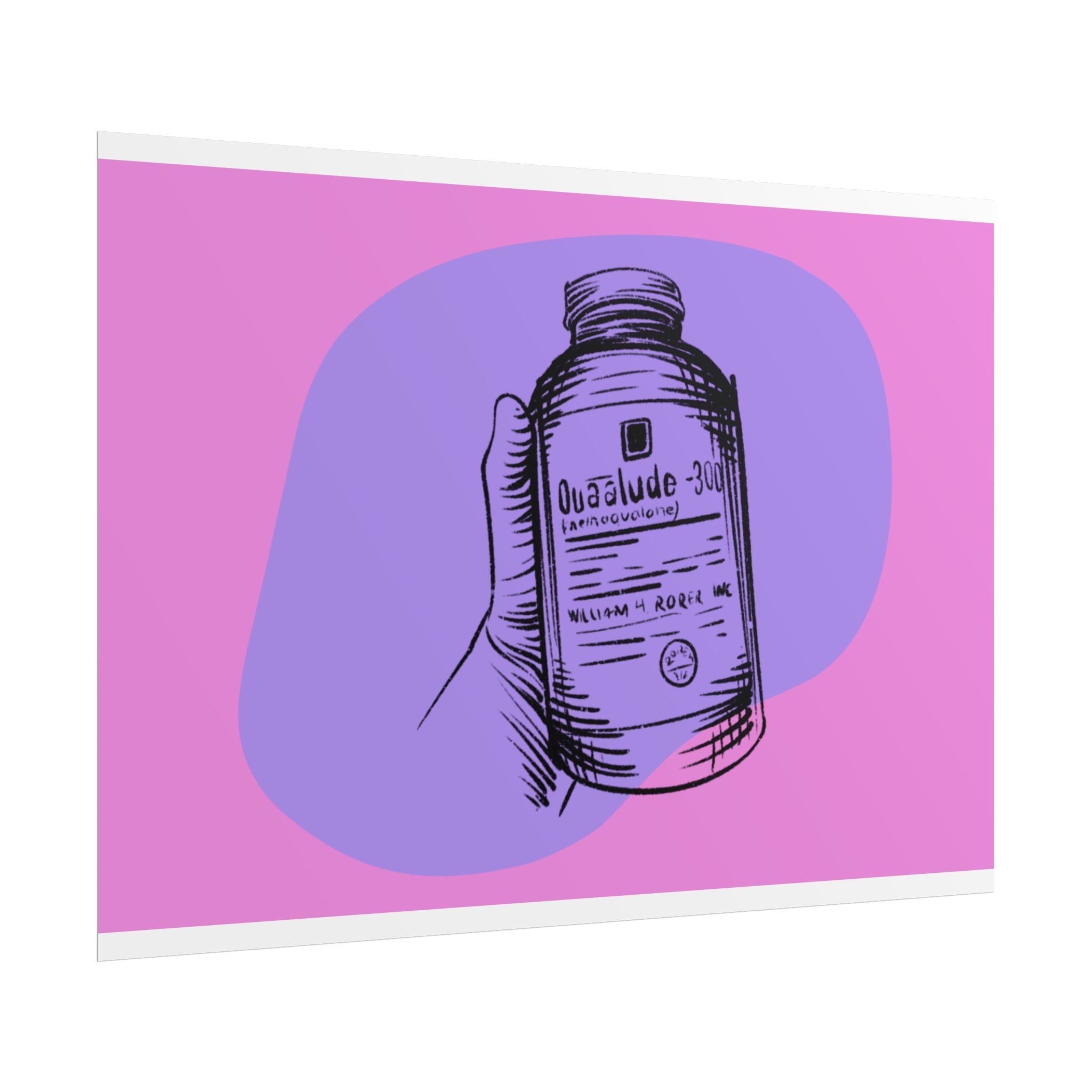 Quaalude 300 Art Print | Retro Aesthetic Rolled Poster for Vintage Vibe