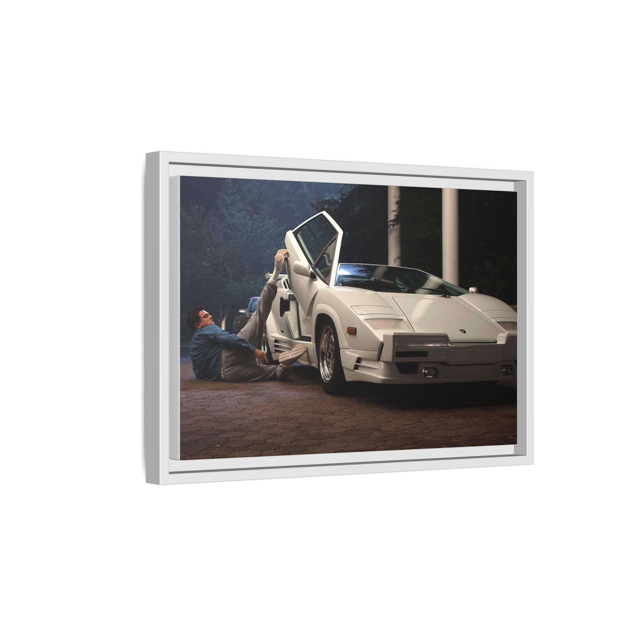 Retro Car Wall Art - Framed Matte Canvas Print for Car Enthusiasts