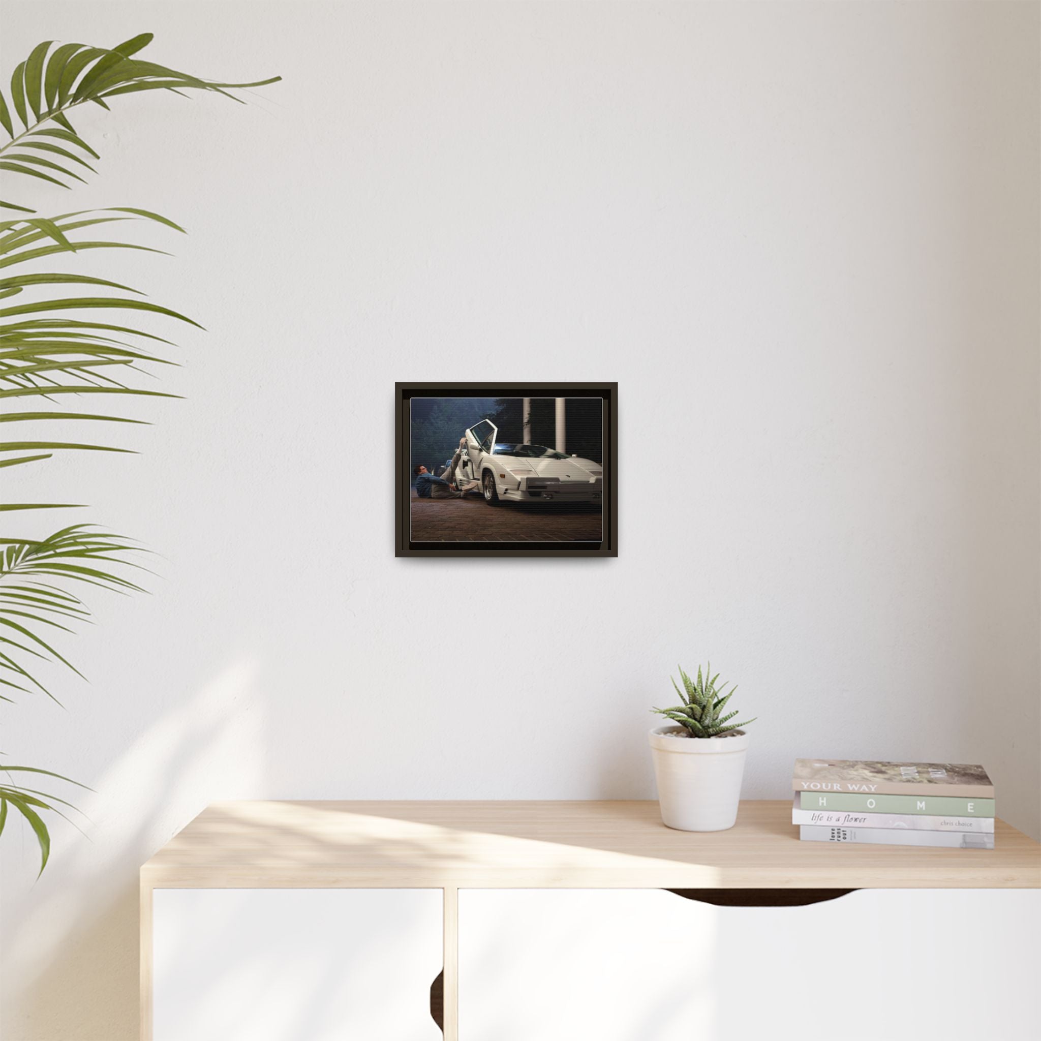 Retro Car Wall Art - Framed Matte Canvas Print for Car Enthusiasts