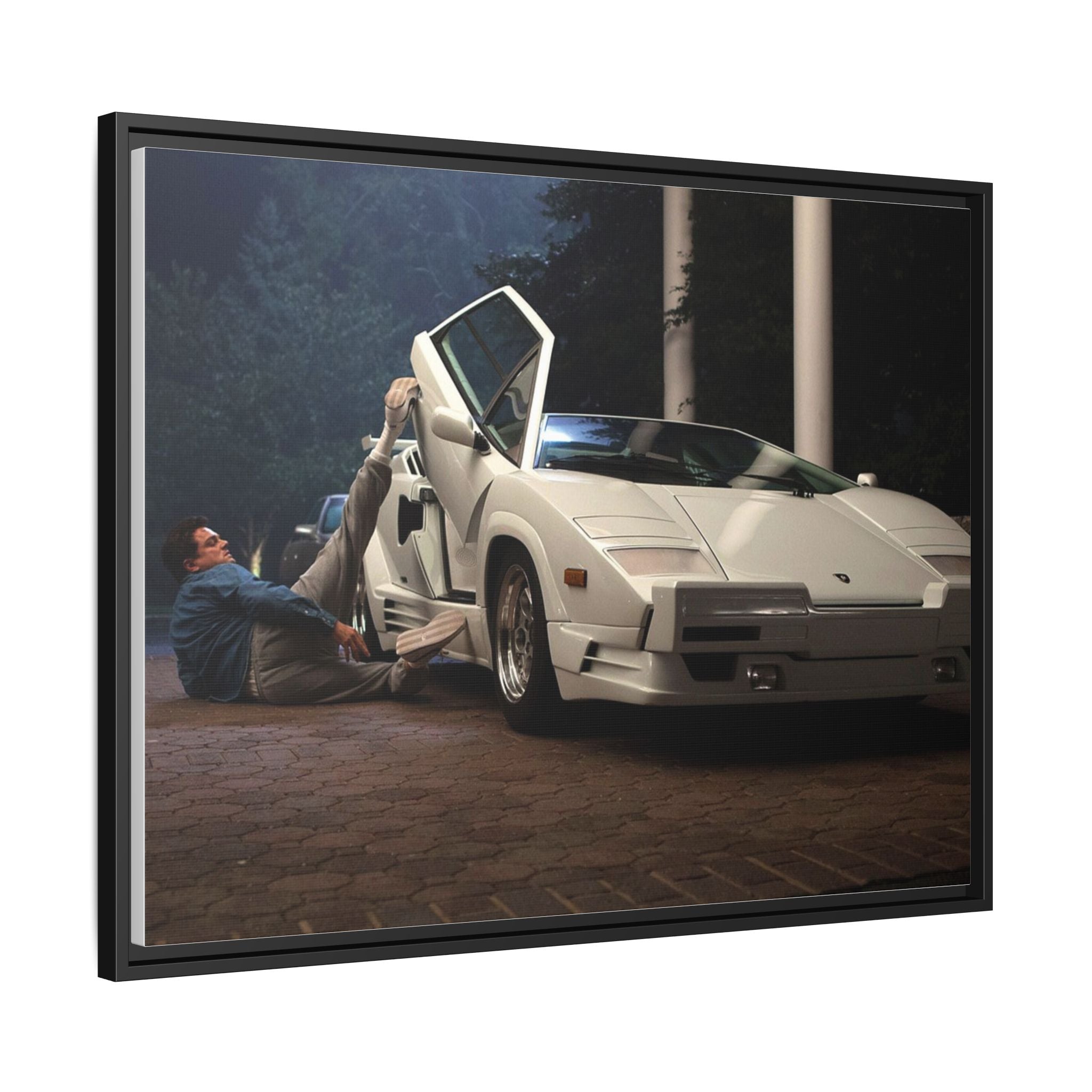 Retro Car Wall Art - Framed Matte Canvas Print for Car Enthusiasts