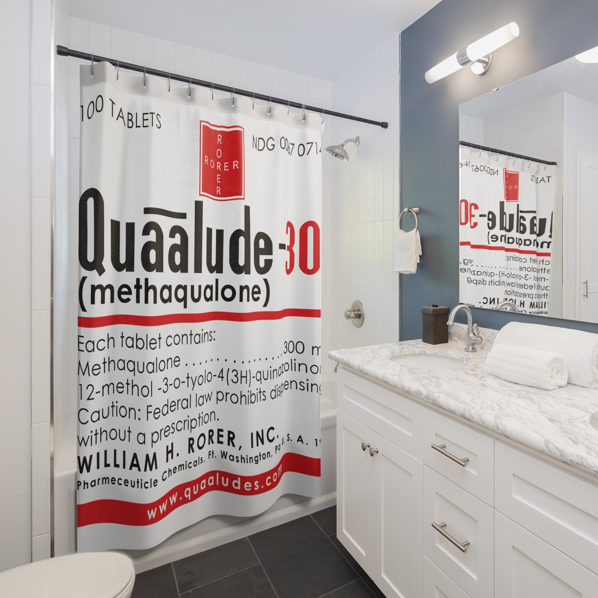 Quaalude Shower Curtains