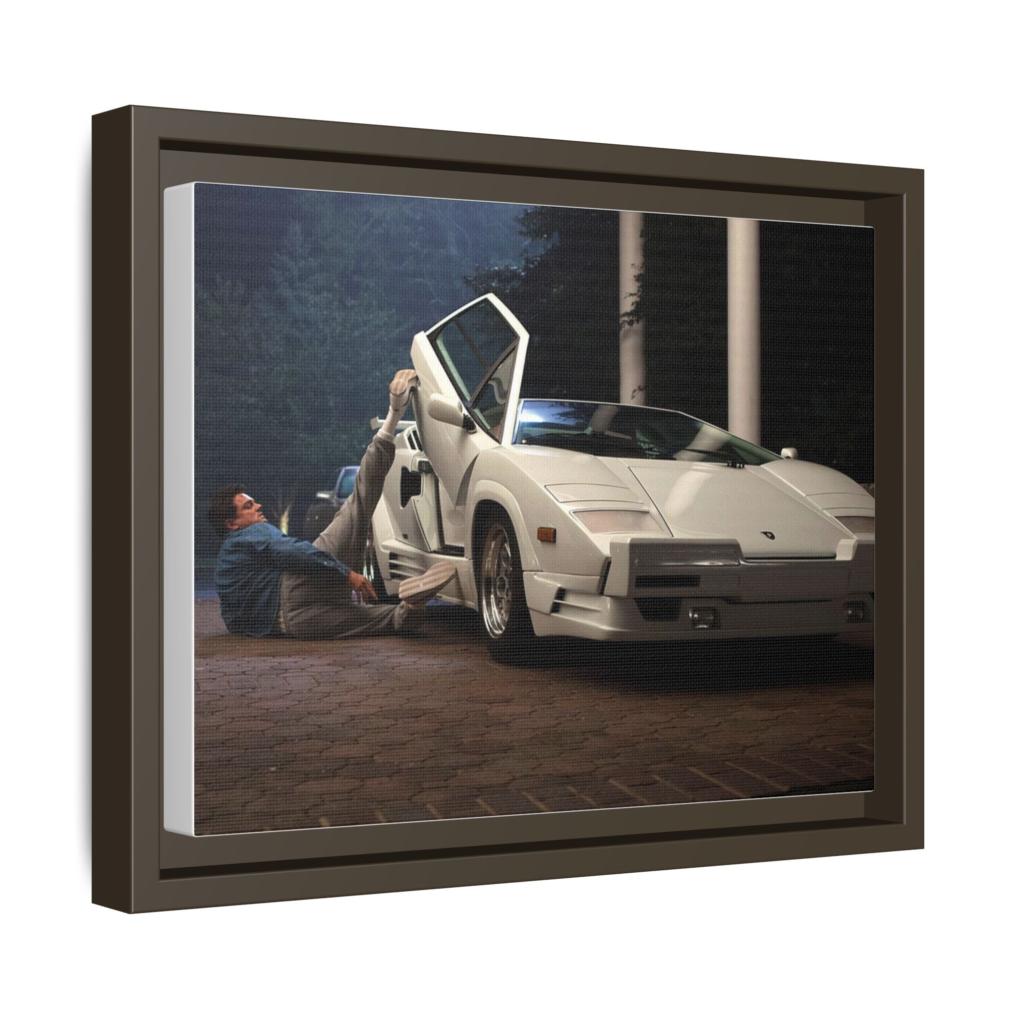 Retro Car Wall Art - Framed Matte Canvas Print for Car Enthusiasts