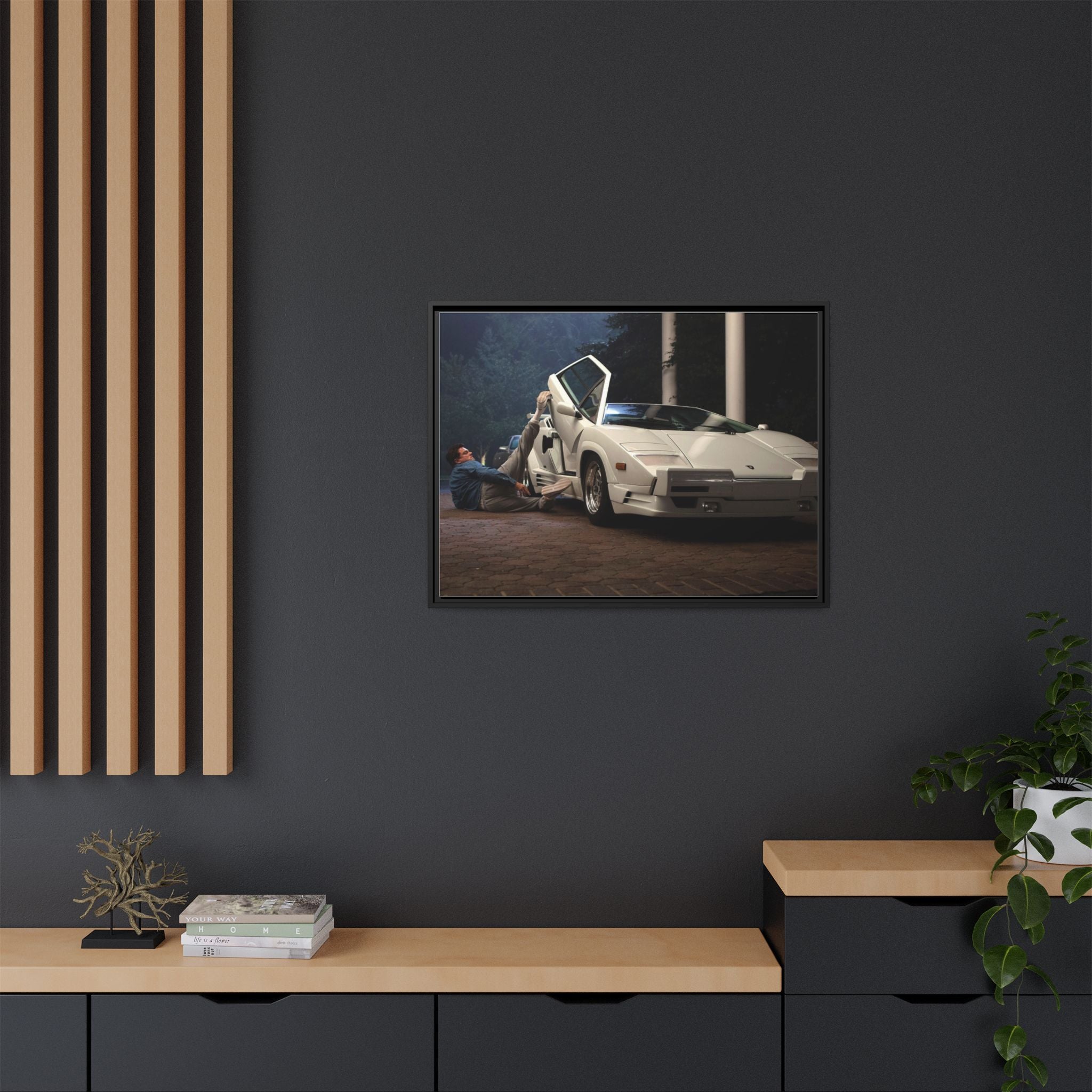 Retro Car Wall Art - Framed Matte Canvas Print for Car Enthusiasts