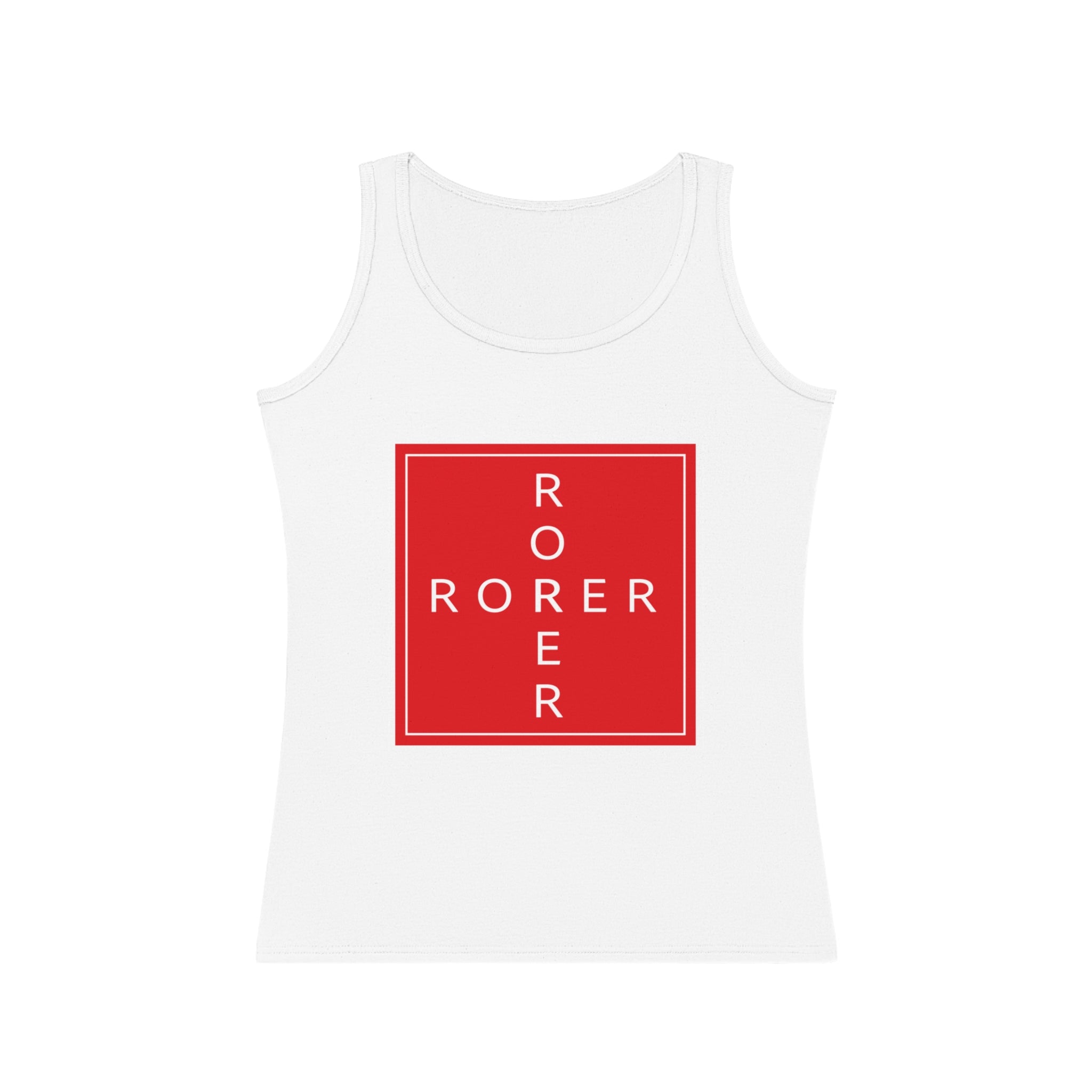 Red Bold Lettering Women's Tank Top - Casual Summer Wear