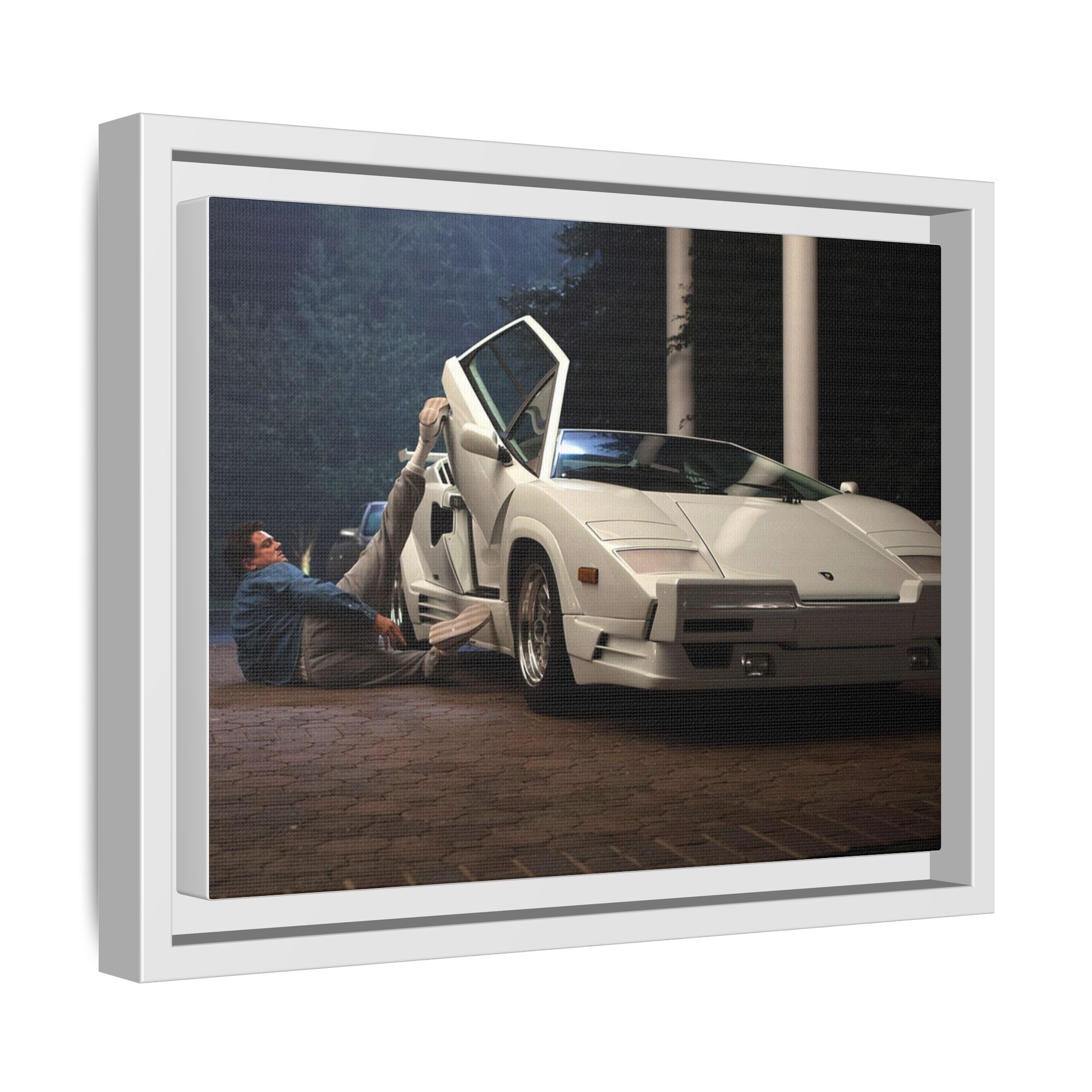 Retro Car Wall Art - Framed Matte Canvas Print for Car Enthusiasts