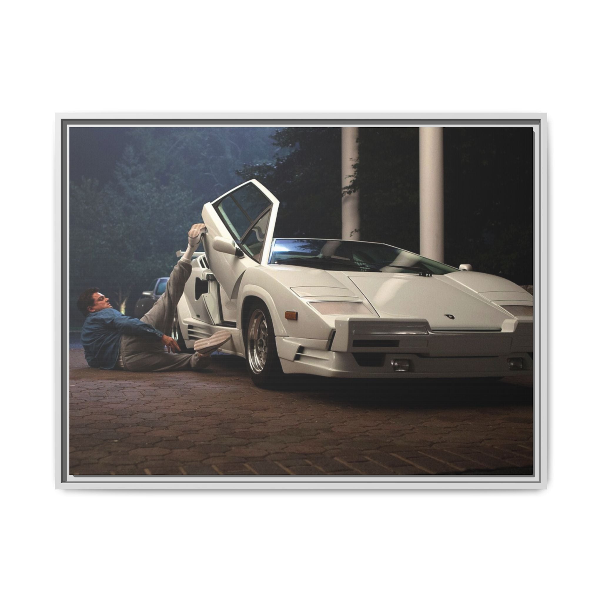Retro Car Wall Art - Framed Matte Canvas Print for Car Enthusiasts
