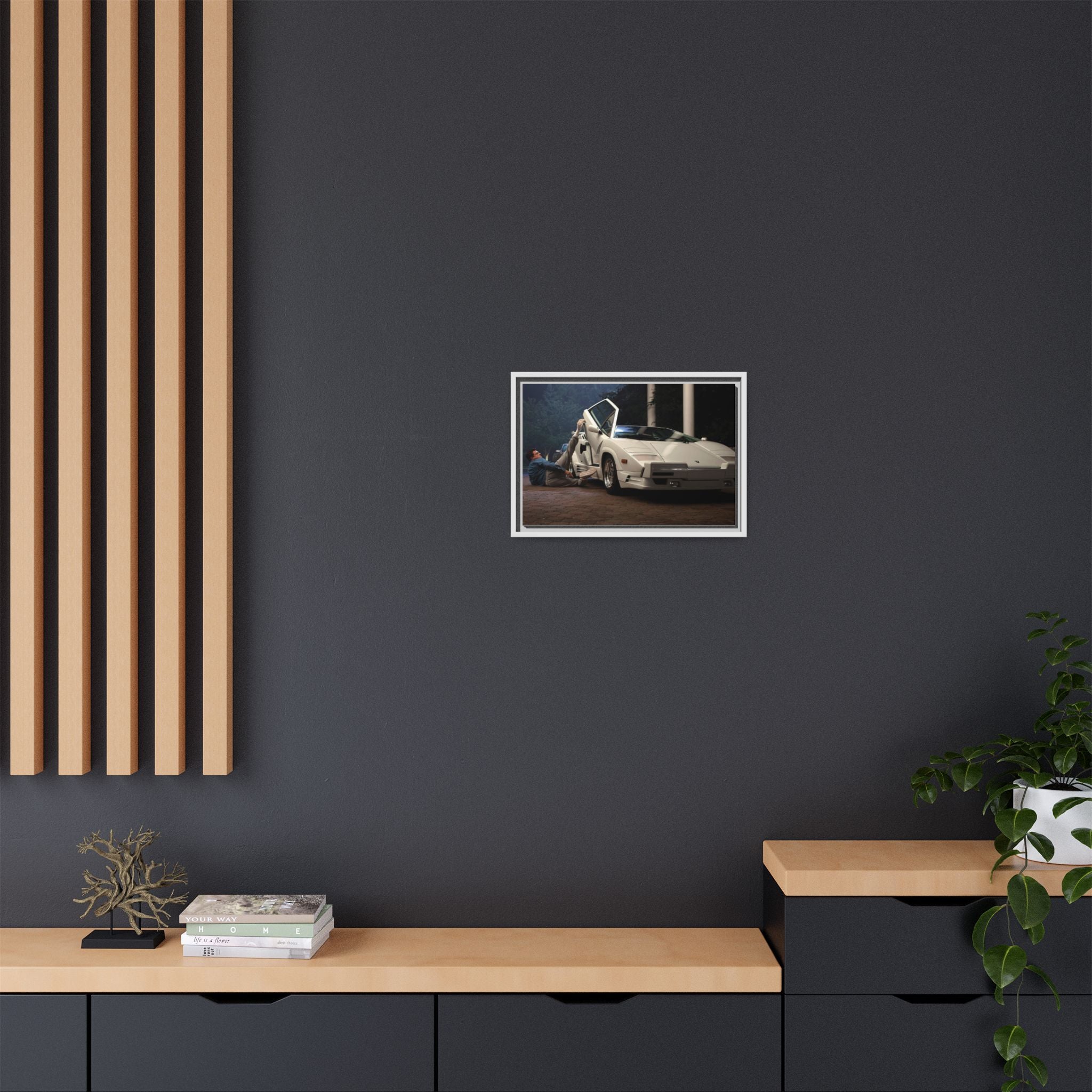 Retro Car Wall Art - Framed Matte Canvas Print for Car Enthusiasts