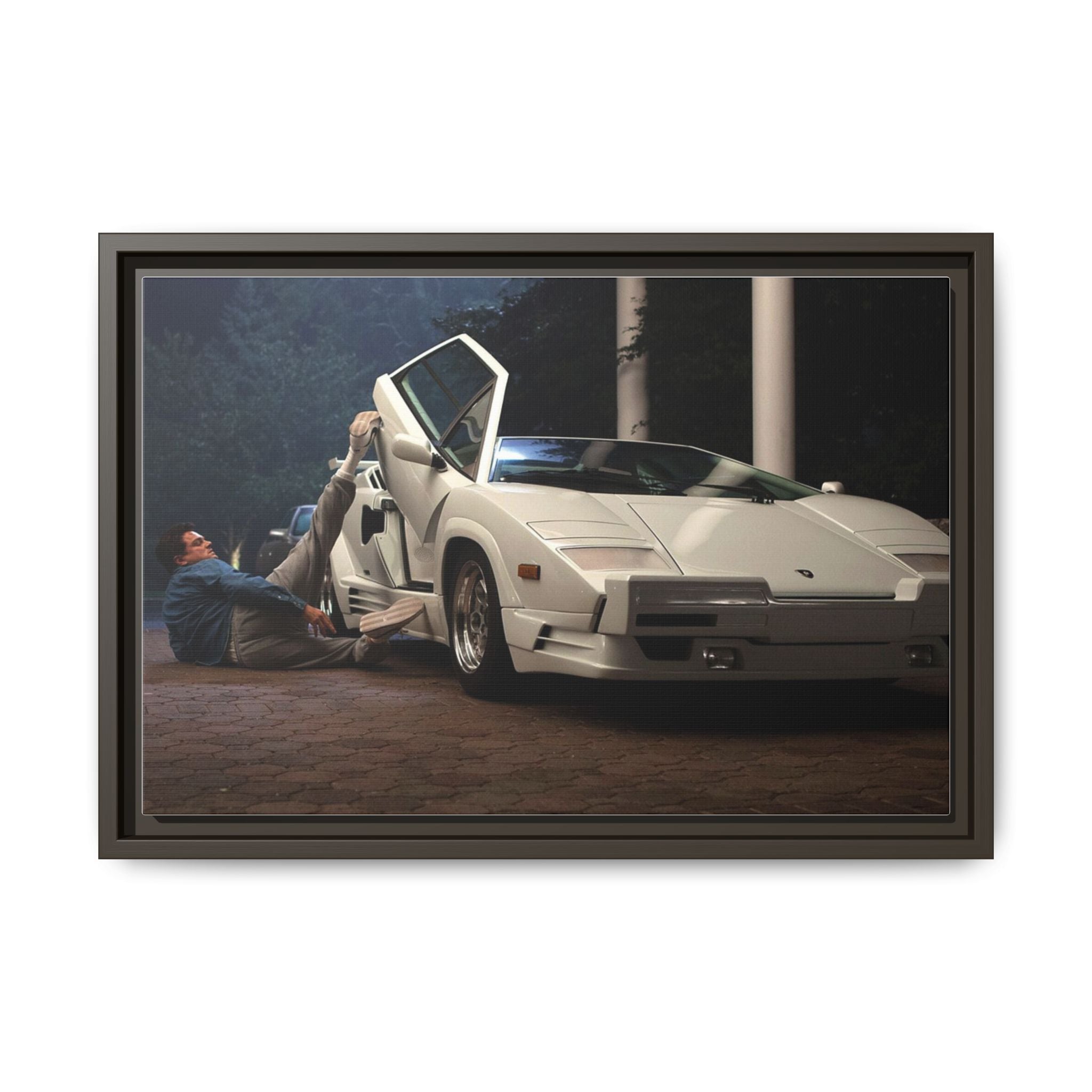 Retro Car Wall Art - Framed Matte Canvas Print for Car Enthusiasts