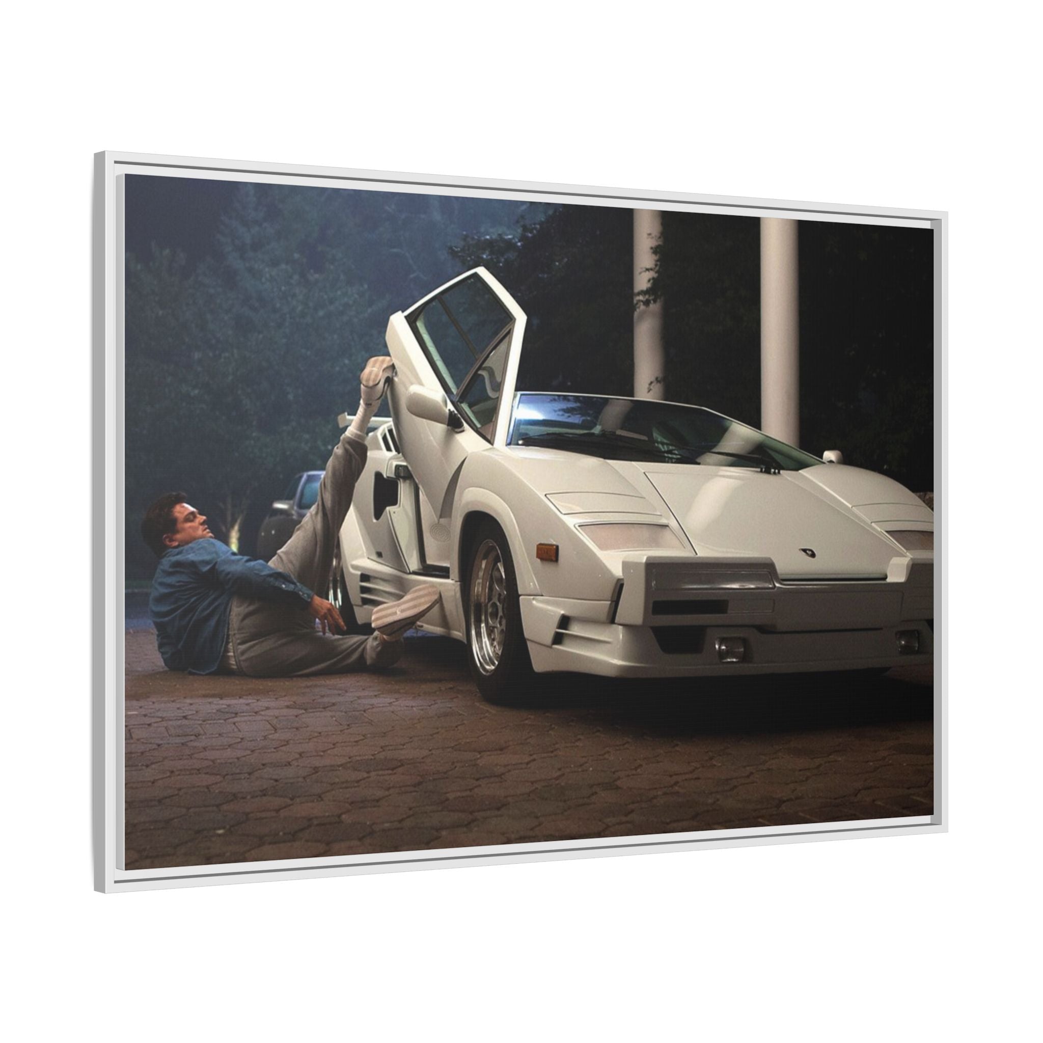 Retro Car Wall Art - Framed Matte Canvas Print for Car Enthusiasts