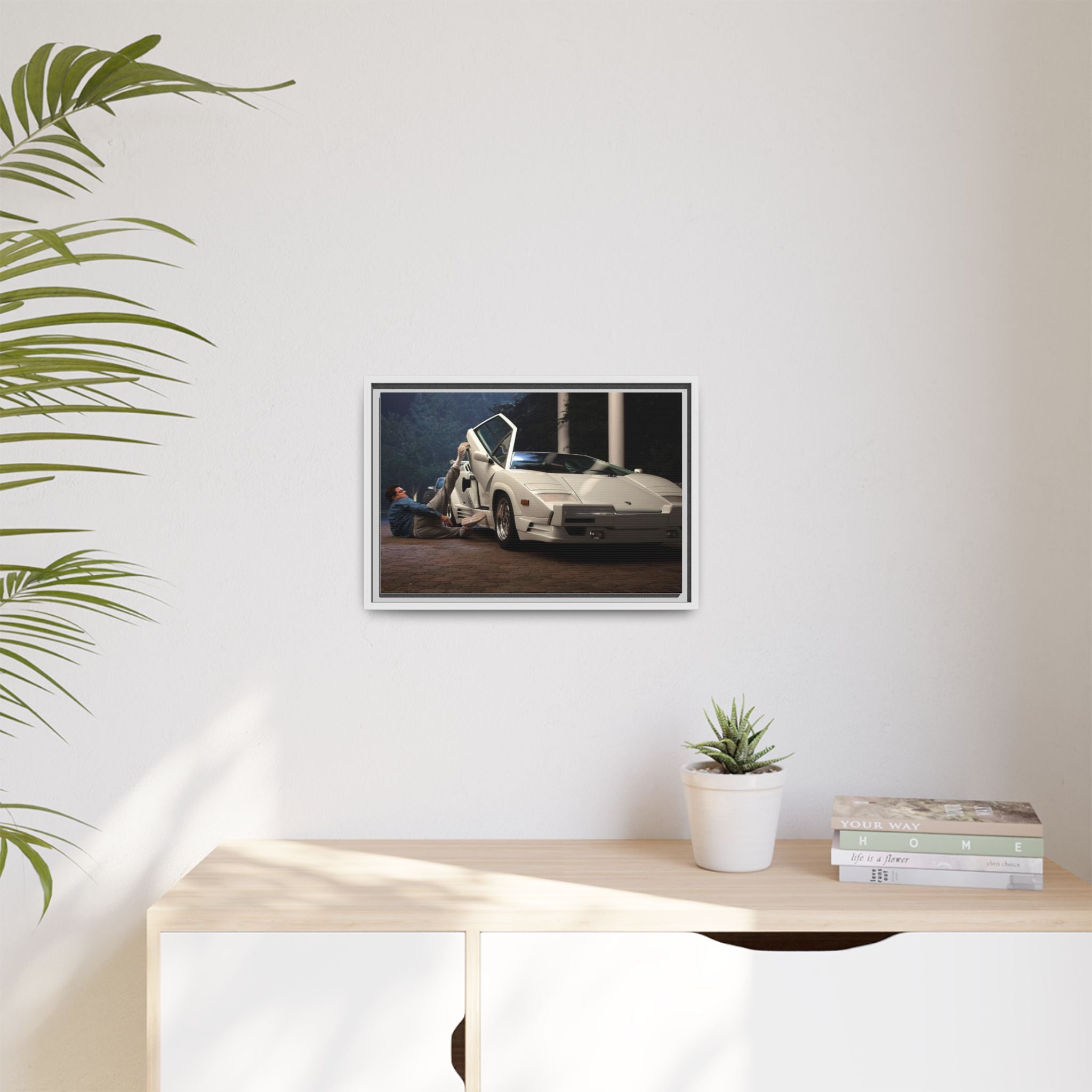 Retro Car Wall Art - Framed Matte Canvas Print for Car Enthusiasts
