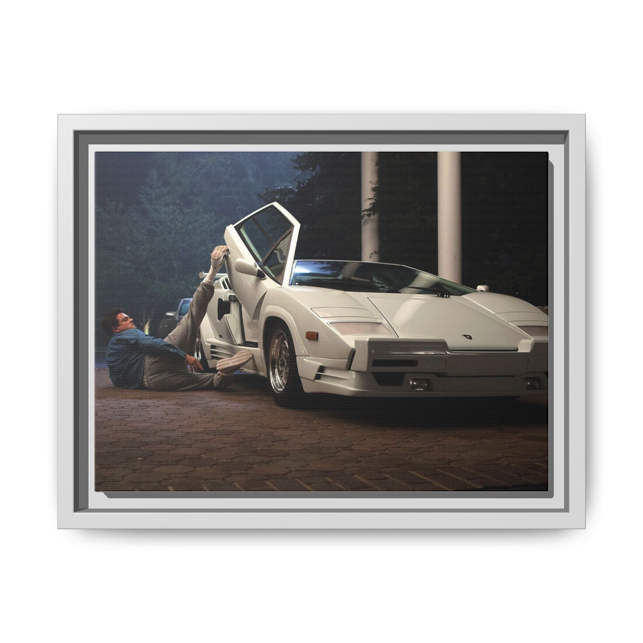 Retro Car Wall Art - Framed Matte Canvas Print for Car Enthusiasts