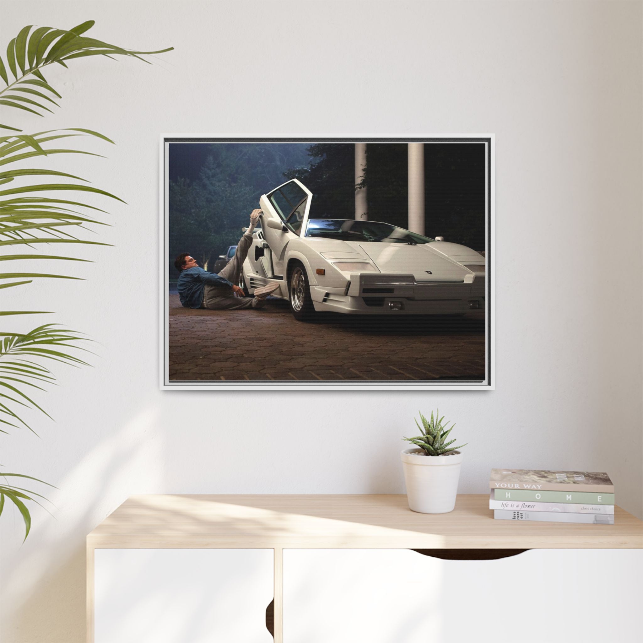 Retro Car Wall Art - Framed Matte Canvas Print for Car Enthusiasts