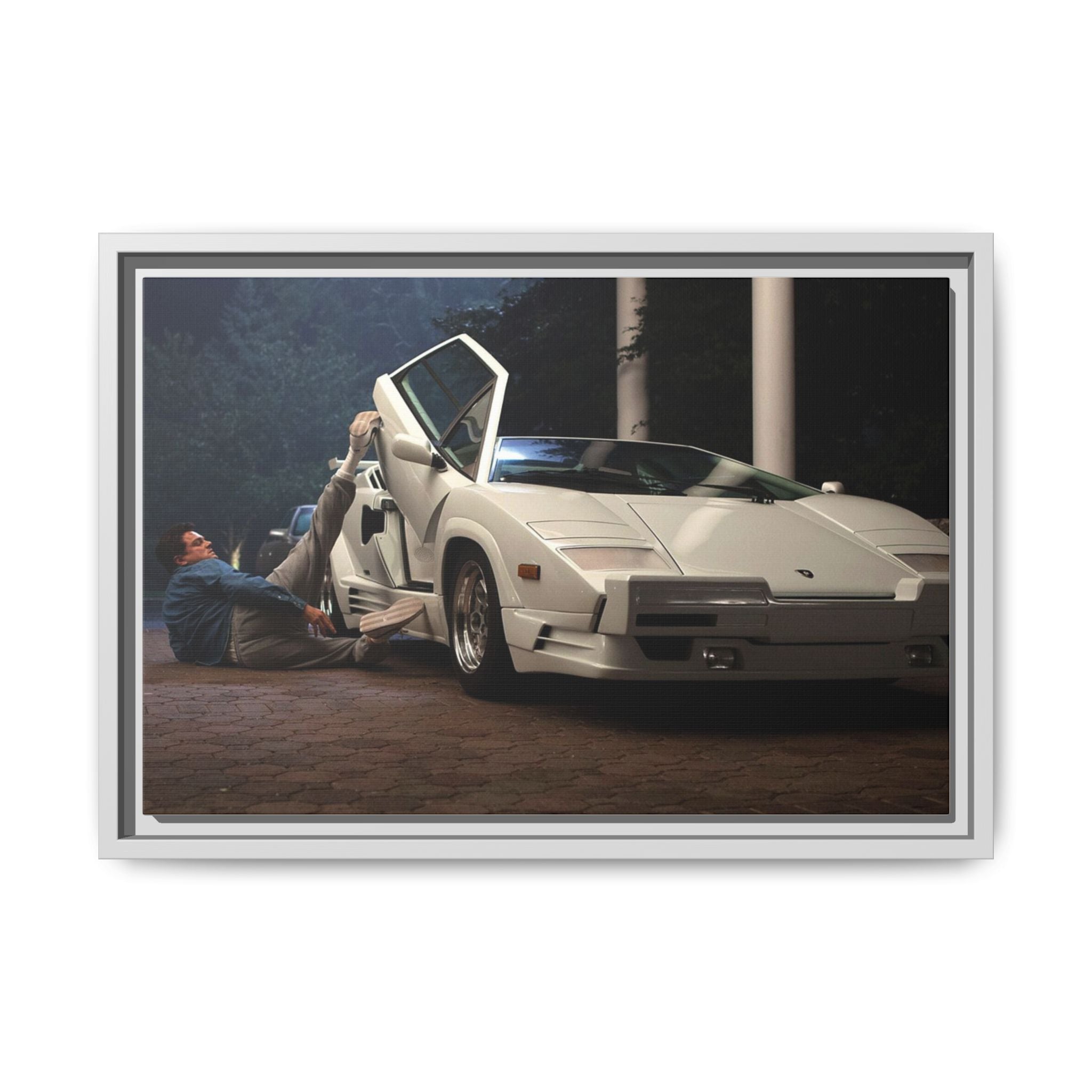 Retro Car Wall Art - Framed Matte Canvas Print for Car Enthusiasts