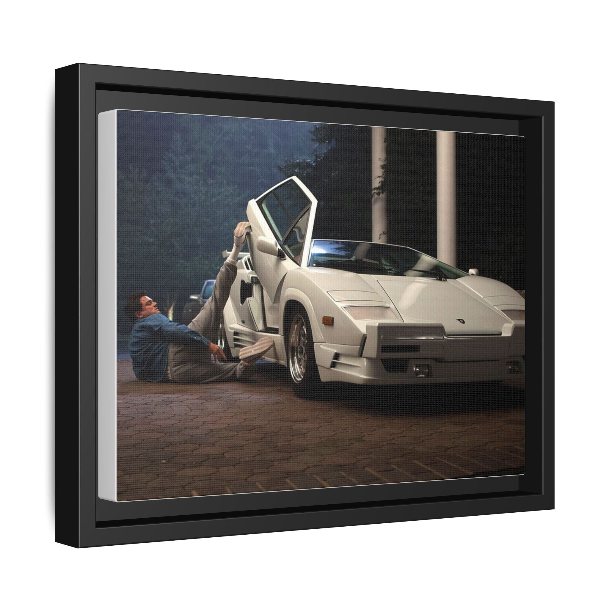 Retro Car Wall Art - Framed Matte Canvas Print for Car Enthusiasts