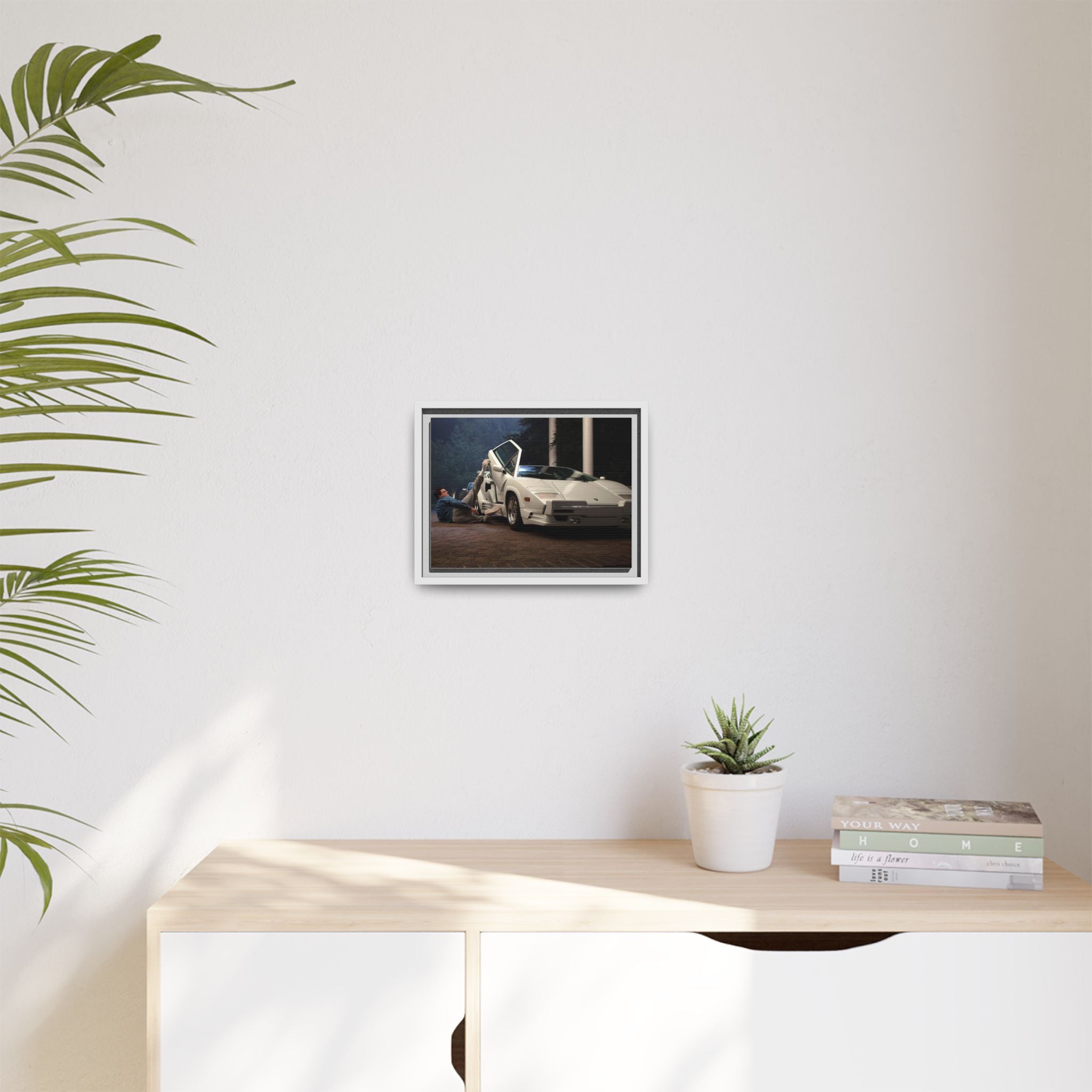 Retro Car Wall Art - Framed Matte Canvas Print for Car Enthusiasts