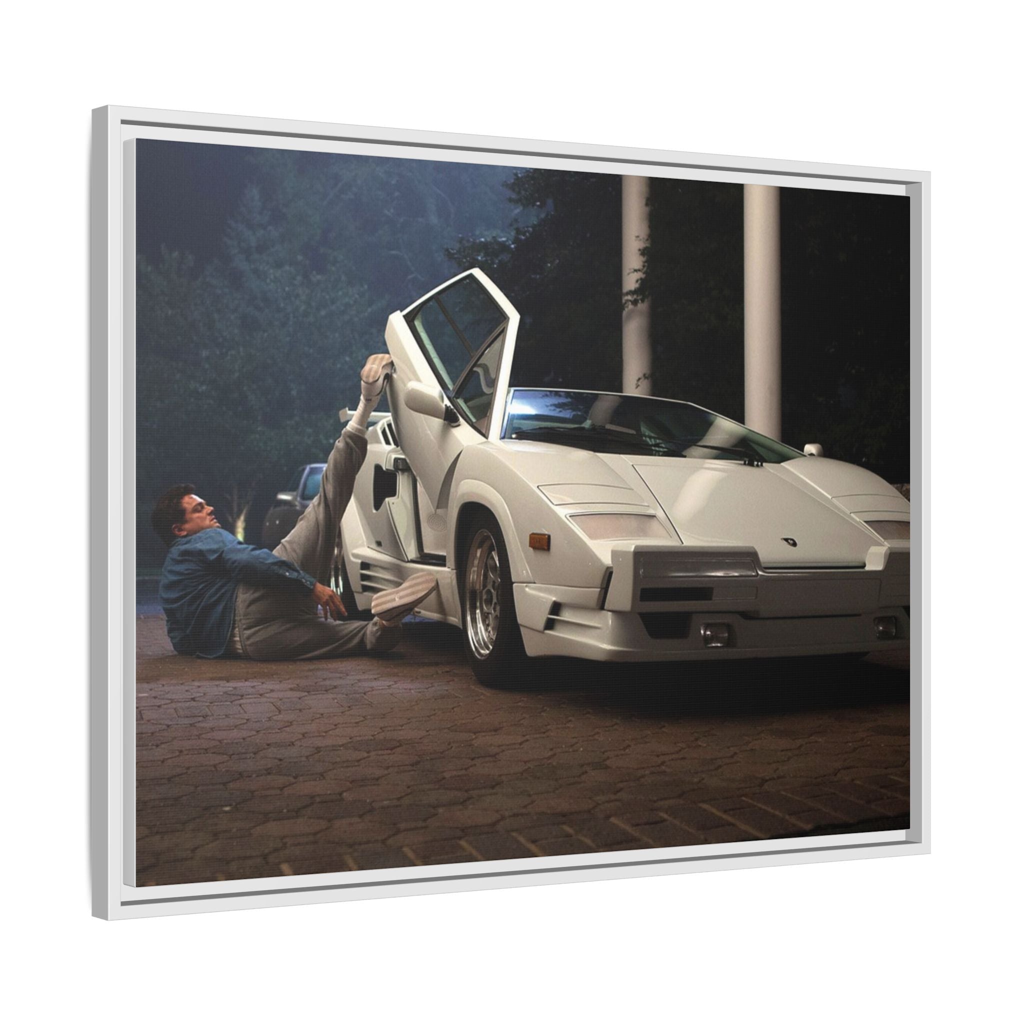 Retro Car Wall Art - Framed Matte Canvas Print for Car Enthusiasts