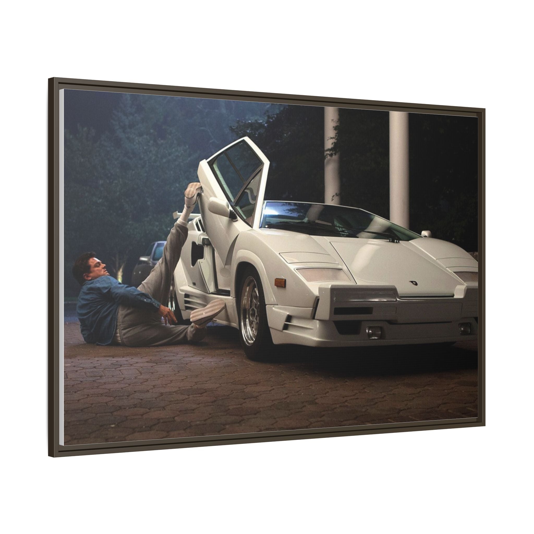 Retro Car Wall Art - Framed Matte Canvas Print for Car Enthusiasts