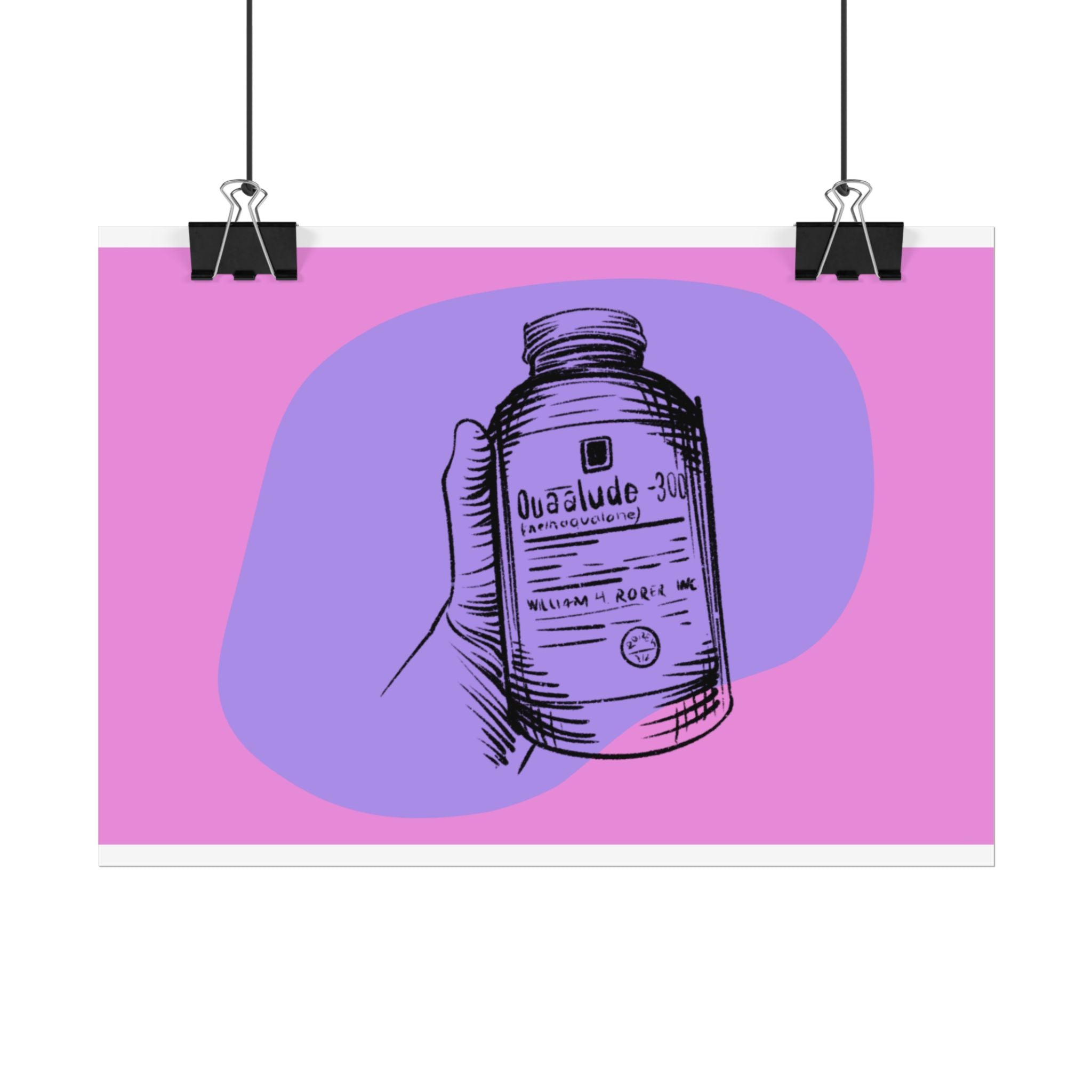 Quaalude 300 Art Print | Retro Aesthetic Rolled Poster for Vintage Vibe