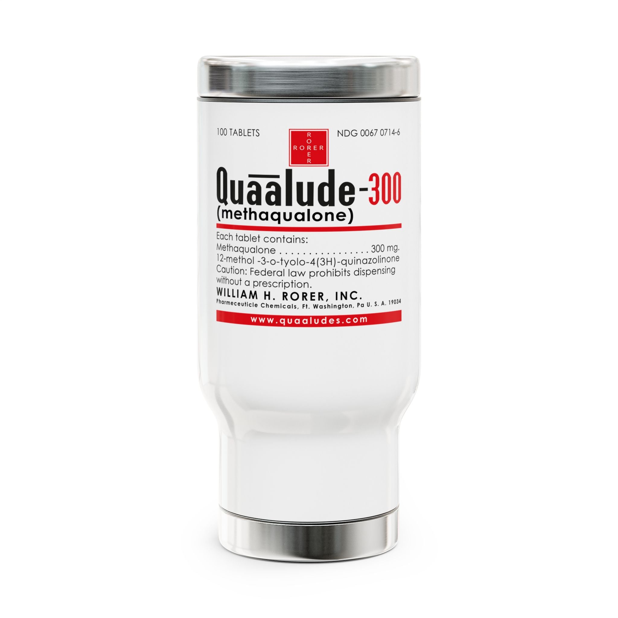 Quaaludes Stainless Steel Travel Mug