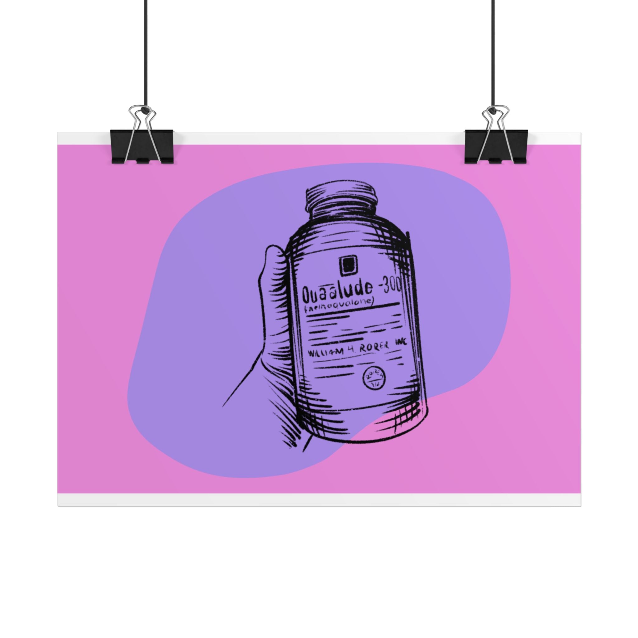 Quaalude 300 Art Print | Retro Aesthetic Rolled Poster for Vintage Vibe