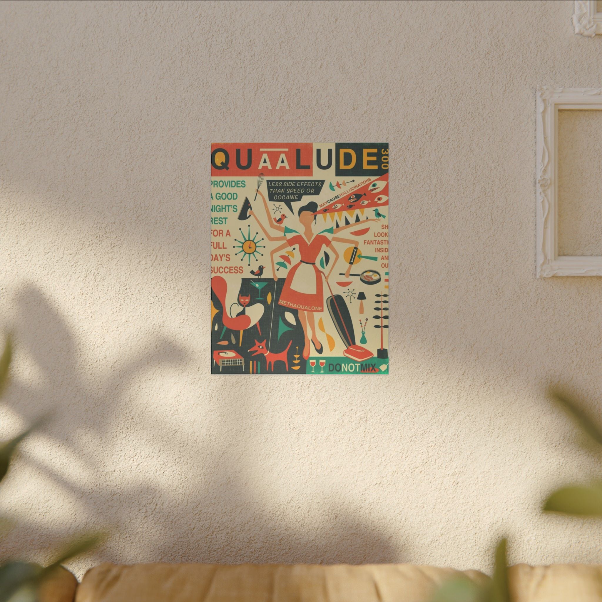 Retro Giclée Print Canvas - Vintage Quaalude Art
