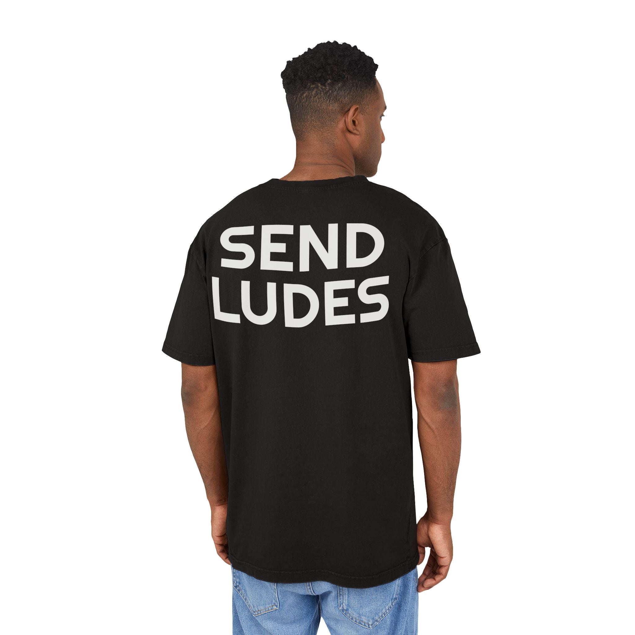 Acid Washed Oversize Tee til mænd - Send Ludes Graphic Shirt til afslappet stil